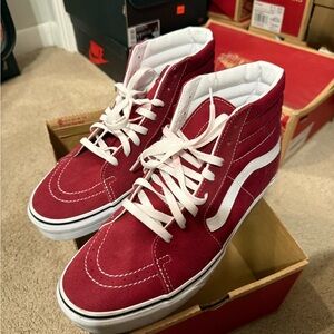 Vans Men's Bold Red High-Top Sneakers